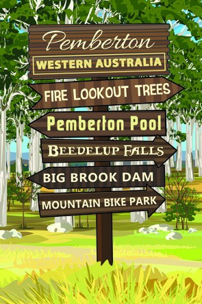 32201 Signpost Gumtrees Pemberton WA