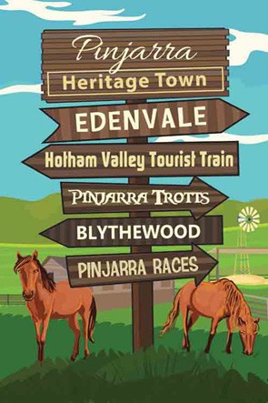 3227 Signpost with Horses Pinjarra WA